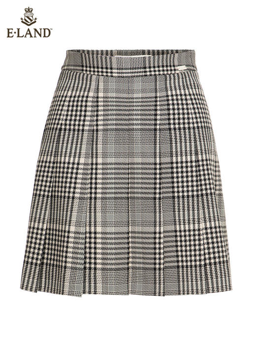 ELAND衣恋学院JK灰色千鸟格高腰半裙	EEWHC12H1M 商品图3