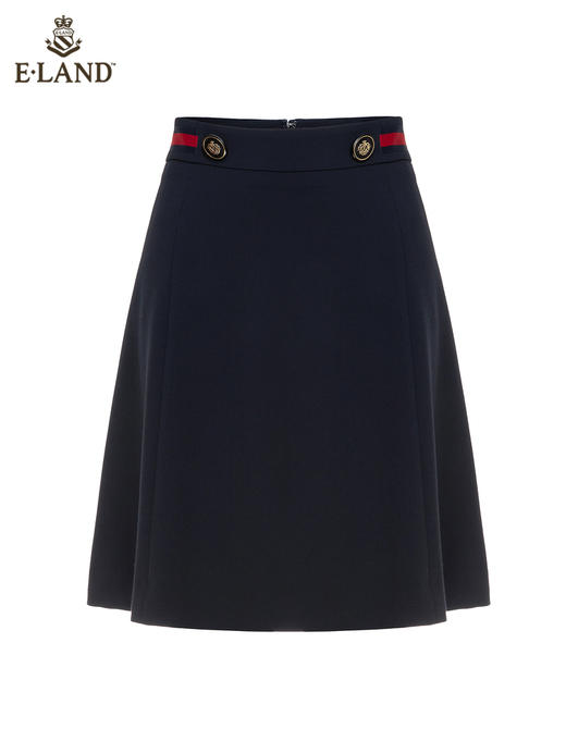 ELAND衣恋优雅通勤藏青A字半身裙EEWHC11H2M 商品图2