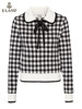 ELAND衣恋甜美娃娃领黑白格子毛衣EEKWC12H2B 商品缩略图3