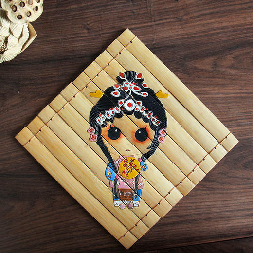 °《国粹京剧人物》 楠竹 艺术垫隔热垫 商品图0