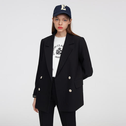 ELAND衣恋简约职业通勤双排扣西装外套EEJKC12H1M 商品图1