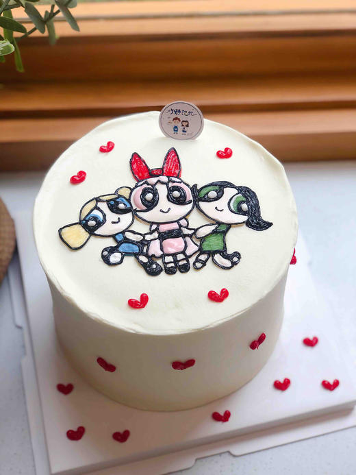 手绘飞天小女警奶油蛋糕 下单前请仔细阅读商品详情 商品图0