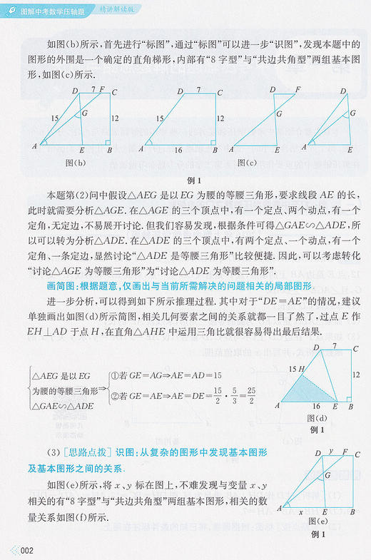图解中考数学压轴题 精讲解读版 赠几何画板动态演示 各类压轴题科学分类解题思路与通发总结关键步骤详细图解 华东理工大学出版社 商品图3