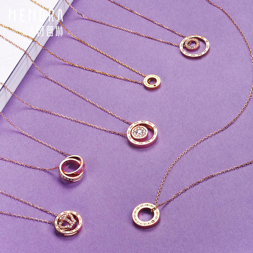 诗普琳珠宝时光印记系列18K金钻石项链花型套链DN041101、DN0411 商品图7