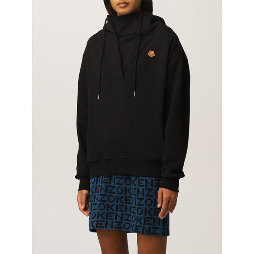 KENZO 高田贤三 小虎头连帽 女士卫衣 黑色 FA62 SW661 4MO 99 商品图3