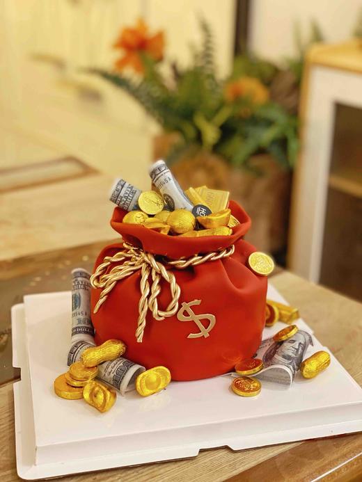 翻糖蛋糕：招财福袋，文字装饰可食用，需提前4天预订 商品图3
