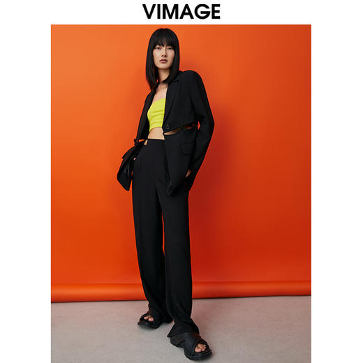 VIMAGE纬漫纪春季新款时尚独特百搭显瘦干练西装外套女V1703308 商品图1