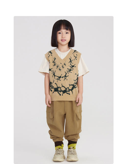 江南布衣童装22春装新款男女童宽松毛衫背心1MB300180 商品图6