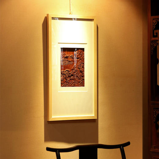 浮雕山水/唐寅山水木雕挂屏（款式多选） 商品图2