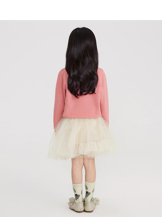 江南布衣童装22春装新款男女童圆领开襟毛衫1MB390170 商品图2