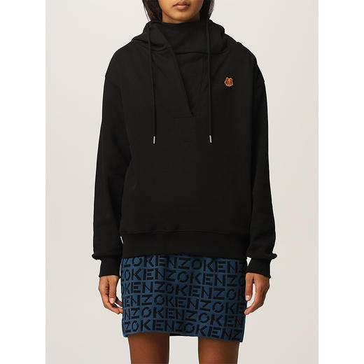 KENZO 高田贤三 小虎头连帽 女士卫衣 黑色 FA62 SW661 4MO 99 商品图0
