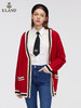ELAND衣恋学院风立体绞花红色柯基开衫EECKC11H1C 商品缩略图3