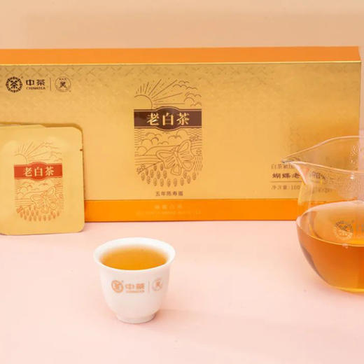 【D】中茶蝴蝶5725福鼎老树老白茶五年陈寿眉饼干型茶叶紧压茶100g盒装 商品图0