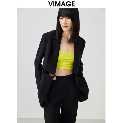 VIMAGE纬漫纪春季新款时尚独特百搭显瘦干练西装外套女V1703308 商品图2