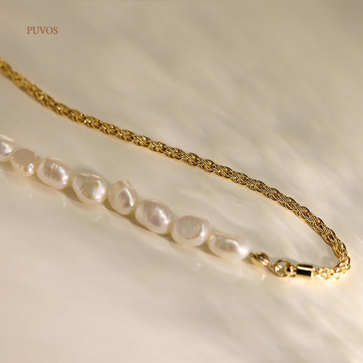 预售|PUVOS普沃斯气质天然zhen珠高保色细链条项链 .潮快闪[福利品] 商品图4