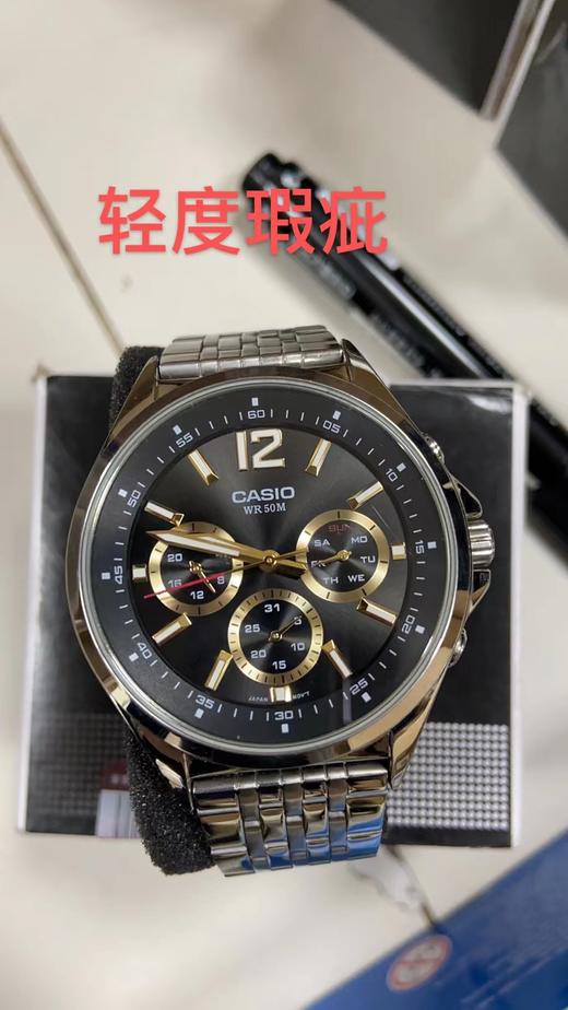 4971850059592  卡西欧CASIO  卡西欧手表三眼表盘商务黑金时尚男士手表【可能没电】 商品图7