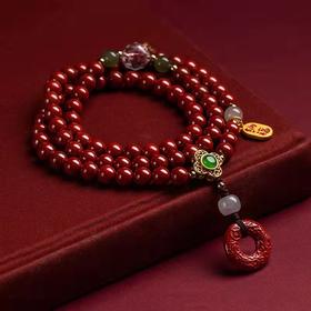 朱砂多圈貔貅扣手链手串女士 8mm 礼物手链 首饰饰品