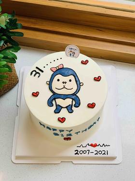 手绘猴子猩猩奶油蛋糕 下单前请仔细阅读商品详情