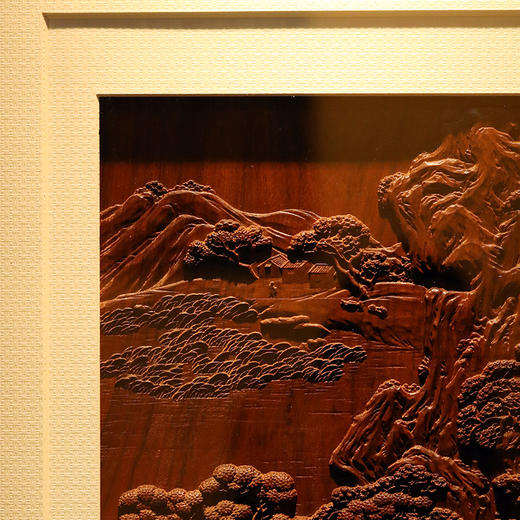 浮雕山水/唐寅山水木雕挂屏（款式多选） 商品图6