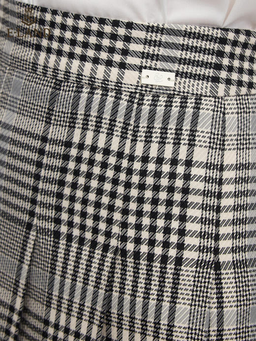 ELAND衣恋学院JK灰色千鸟格高腰半裙	EEWHC12H1M 商品图2