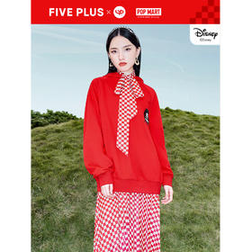 FIVE PLUS2022新款女春装泡泡玛特联名卫衣女宽松米奇连帽套头衫2WN1020050