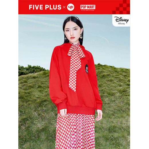 FIVE PLUS2022新款女春装泡泡玛特联名卫衣女宽松米奇连帽套头衫2WN1020050 商品图0
