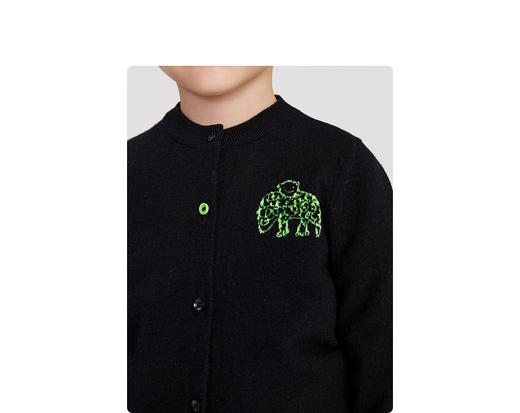 江南布衣童装22春装新款男女童圆领开襟毛衫1MB390170 商品图5