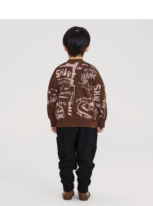 江南布衣童装22春装新款男女童宽松开襟毛衫1MB390190 商品图2