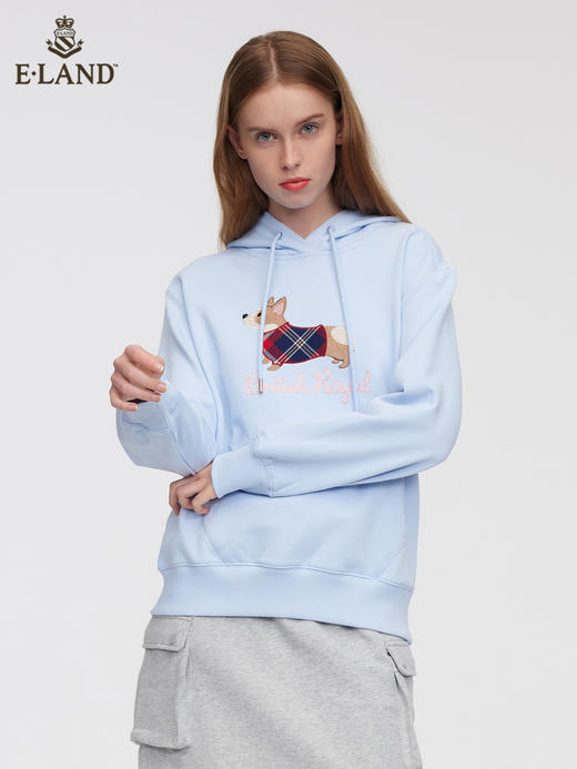 ELAND衣恋宽松甜美柯基帽衫EEMTC11H2C 商品图0