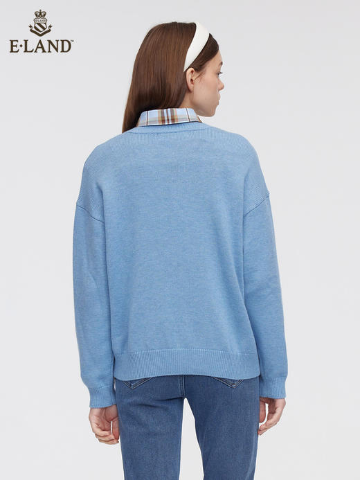 ELAND衣恋简约圆领柯基针织毛衣	EEKWC11H2M 商品图2