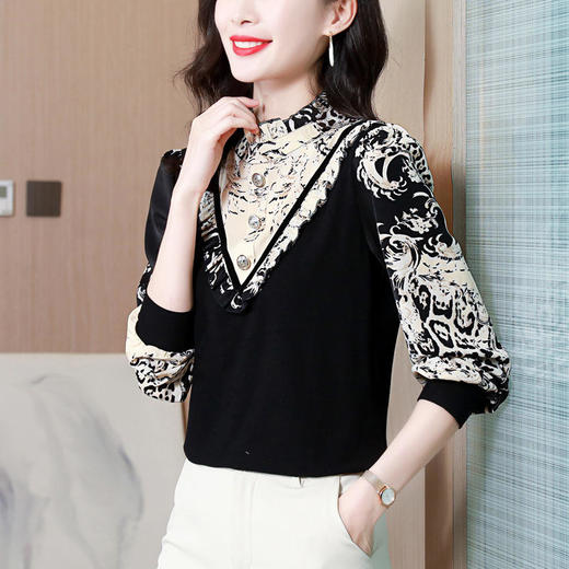 MZ 117901假两件拼接针织衫 商品图3