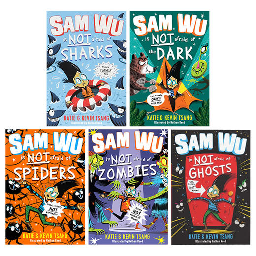 山姆不是胆小鬼系列5册 英文原版 Sam Wu Is NOT Afraid of 不怕鬼 不怕鲨鱼 不怕黑暗 不怕蜘蛛 不怕僵尸 进口儿童英语章节桥梁书 商品图1