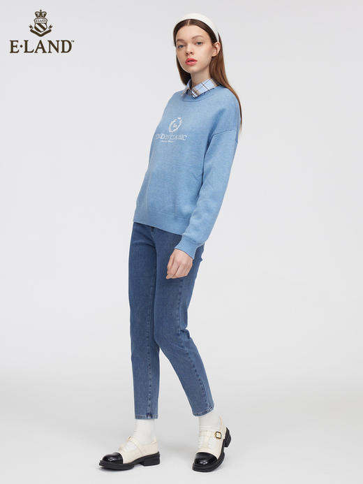 ELAND衣恋简约圆领柯基针织毛衣	EEKWC11H2M 商品图1