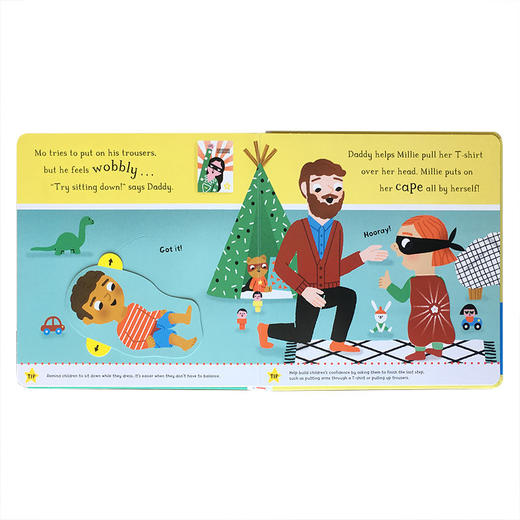 我会穿衣服 英文原版绘本 We Can Get Dressed Big Steps大步向前系列 英文版儿童英语启蒙早教翻翻纸板书 幼儿生活习惯培养学穿衣 商品图2