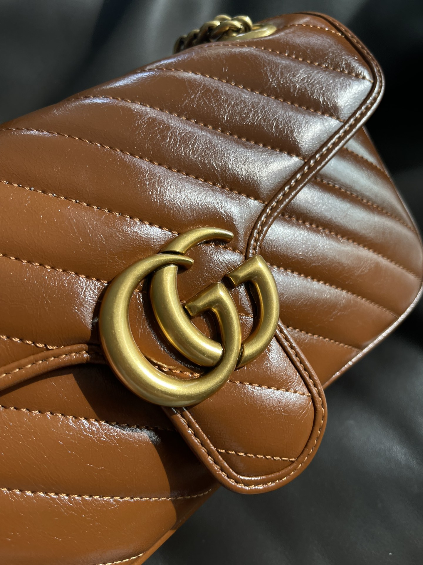 焦糖饼干 gucci焦糖色marmont20年底的新色斜挎包