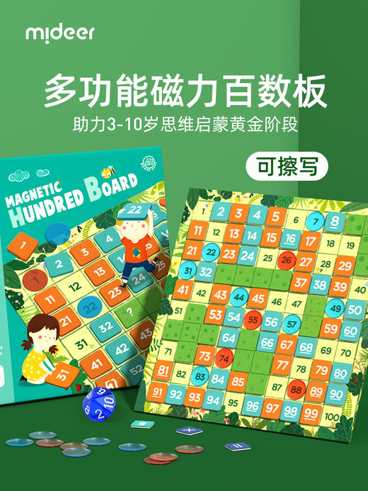 mideer弥鹿百数板益智玩具数字加减法蒙氏数学教具儿童磁力2-6岁 商品图0