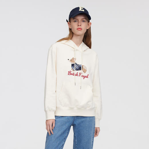 ELAND衣恋宽松甜美柯基帽衫EEMTC11H2C 商品图4