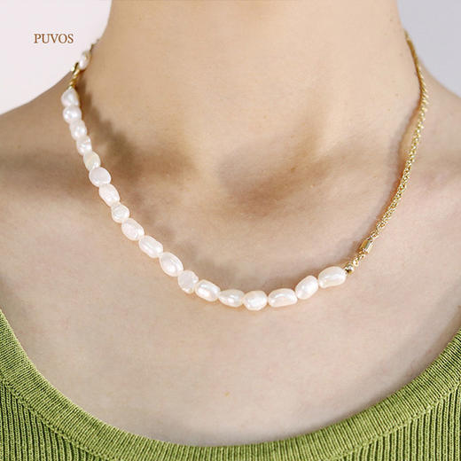 预售|PUVOS普沃斯气质天然zhen珠高保色细链条项链 .潮快闪[福利品] 商品图3