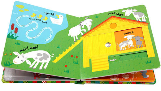 幼儿滑动触摸纸板书 农场 英文原版绘本 Baby's Very First Slide and See Farm 英文版进口益智英语启蒙绘本 亲子互动 Usborne 商品图1