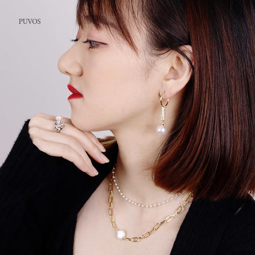 预售|PUVOS普沃斯 复古轻奢珍珠 微镶水钻设计师款耳环 .潮快闪[福利品] 商品图1