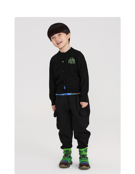 江南布衣童装22春装新款男女童圆领开襟毛衫1MB390170 商品图3