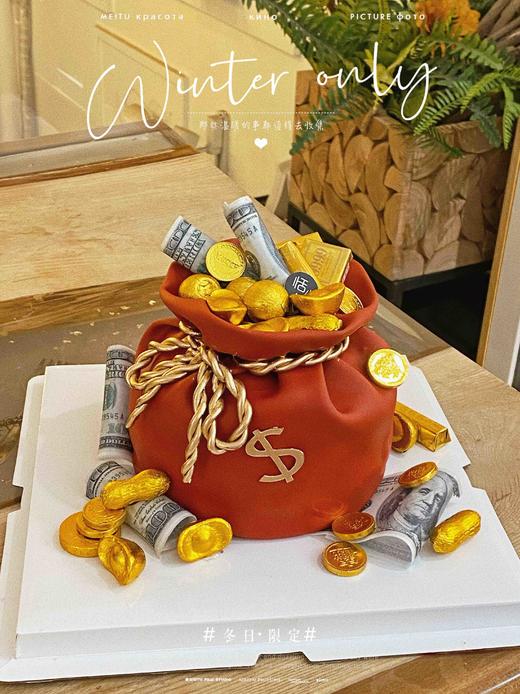 翻糖蛋糕：招财福袋，文字装饰可食用，需提前4天预订 商品图4