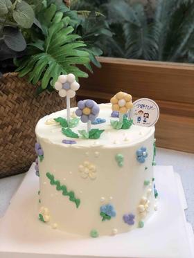 四寸小清新翻糖小花花奶油蛋糕 下单前请仔细阅读商品详情
