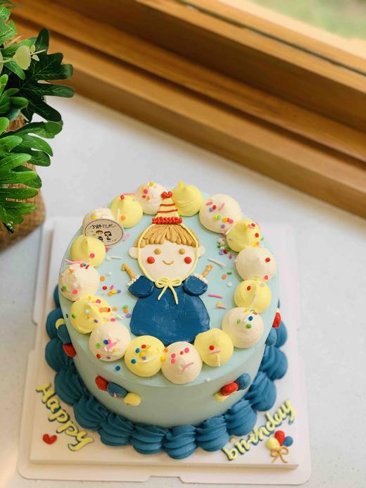 手绘男孩奶油蛋糕 下单前请仔细阅读商品详情 商品图0