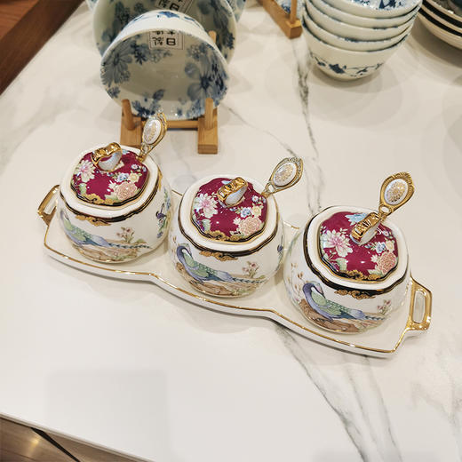 调味罐时尚调料缸调味盒三件套调料盒 商品图0