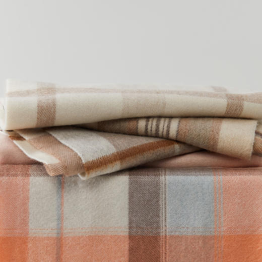 珍贝羊绒格子围巾W1980 商品图1