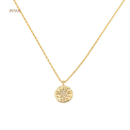 预售|PUVOS普沃斯 北极星硬币纽扣 八芒星镀18K金项链 .潮快闪[福利品] 商品图4
