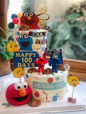 悬浮芝麻街奶油蛋糕 提前一周预定 下单前请仔细阅读商品详情