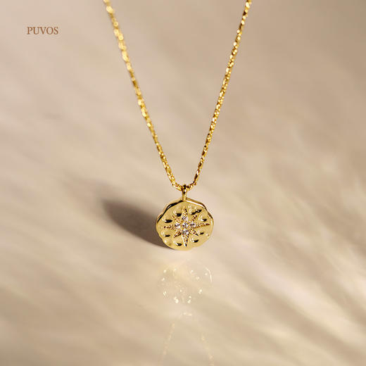 预售|PUVOS普沃斯 北极星硬币纽扣 八芒星镀18K金项链 .潮快闪[福利品] 商品图3