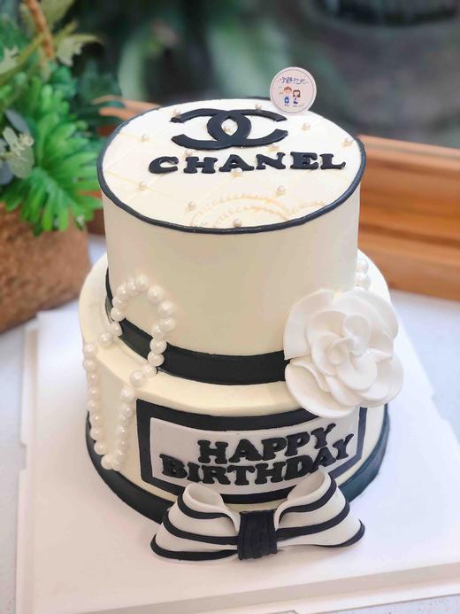 双层香奈儿翻糖蝴蝶结奶油蛋糕 下单前请仔细阅读商品详情 商品图0